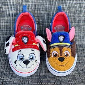 Paw Patrol Characters Toddler Kids Fleece Slip-On Sneakers Shoes size 7